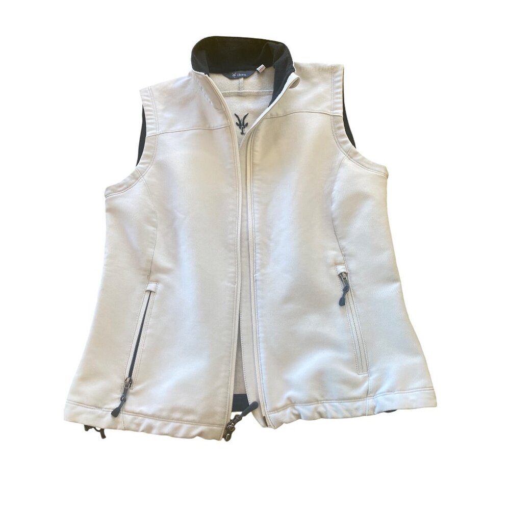 Ibex Softshell Vest Climawool Womens M Merino Wool Blend Ivory Stretch Outdoor - Picture 10 of 13